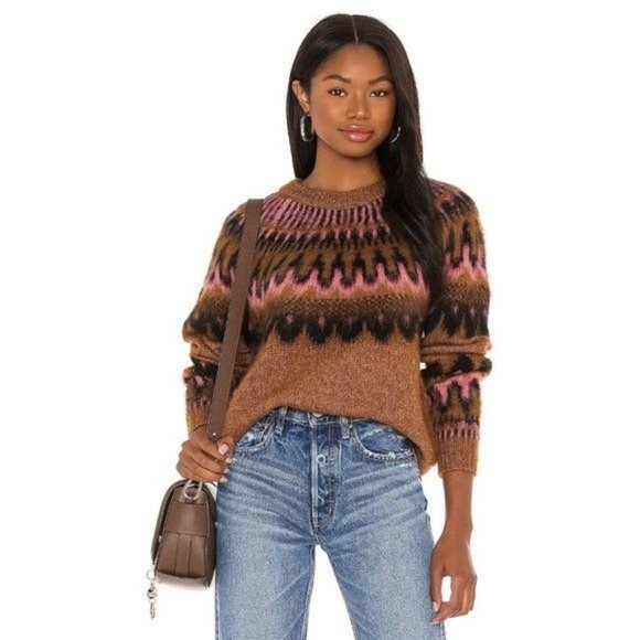 A.L.C. Sweaters - A.L.C. Hollis Sweater in Allspice Black Coral Pink